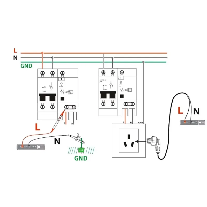 ETCR8600B RCD 테스터 누설 방지 스위치 테스터 5 1000mA AC 전압계