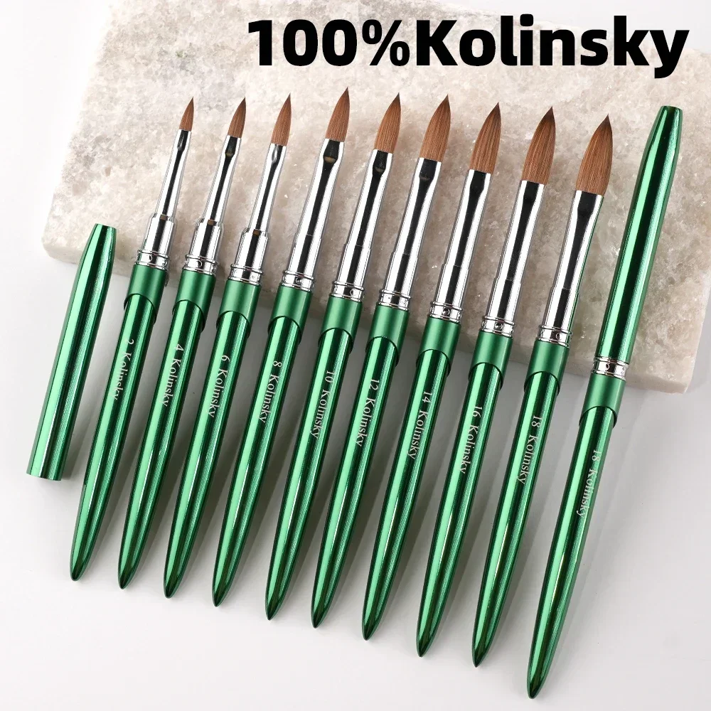 New High Quality Kolinsky Acrylic Nail Brush New Product Metal 100% Pure Kolinsky Brush for Acrylic Nails Sizes 2-18 Nail Tool 6