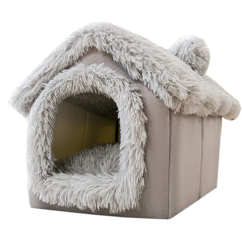 Medium Dog Kennel Indoor Soft Comfortable Puppy House Removable Small Dog Bed Cave Winter Warm Pet Sleeping Mat Portable