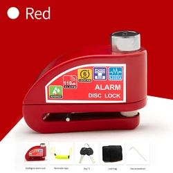 Enhanced Motorcycle and Bicycle Anti-Theft Alarm Lock with Reminder Rope and Storage Bag (Red)
