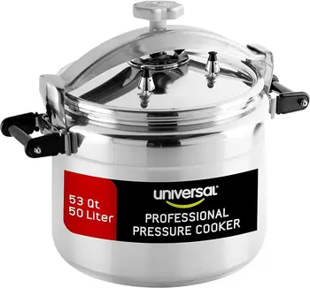 Extra Large 53 Quart / 50 Liter Professional Pressure Cooker, Heavy-Duty Aluminum Construction with Multiple Safety Systems, Com 1