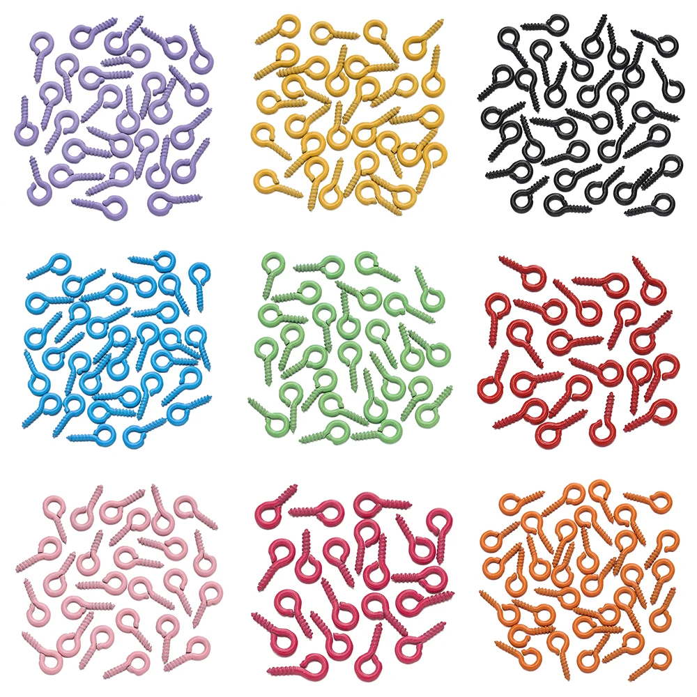100pcs Colorful Small Tiny Eye Pins Eyepins Hooks Eyelets Screw ...