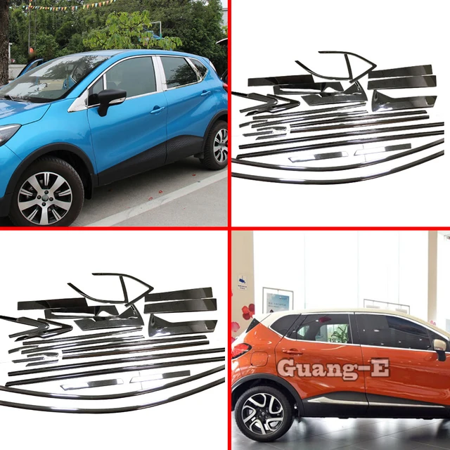 Car Body Stick Stainless Steel Glass Window Garnish Pillar Middle Column  Strip Trim For Renault Captur