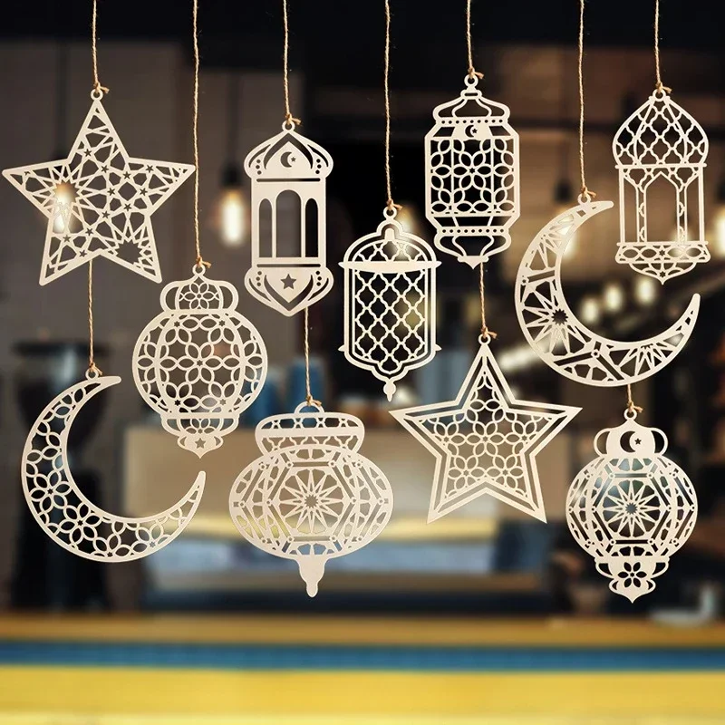 1Pc Retro Ethnic Style Hollow Carved Design Wooden Hanging Decoration Creative Window Porch Garden Shadow Art Decoration 3