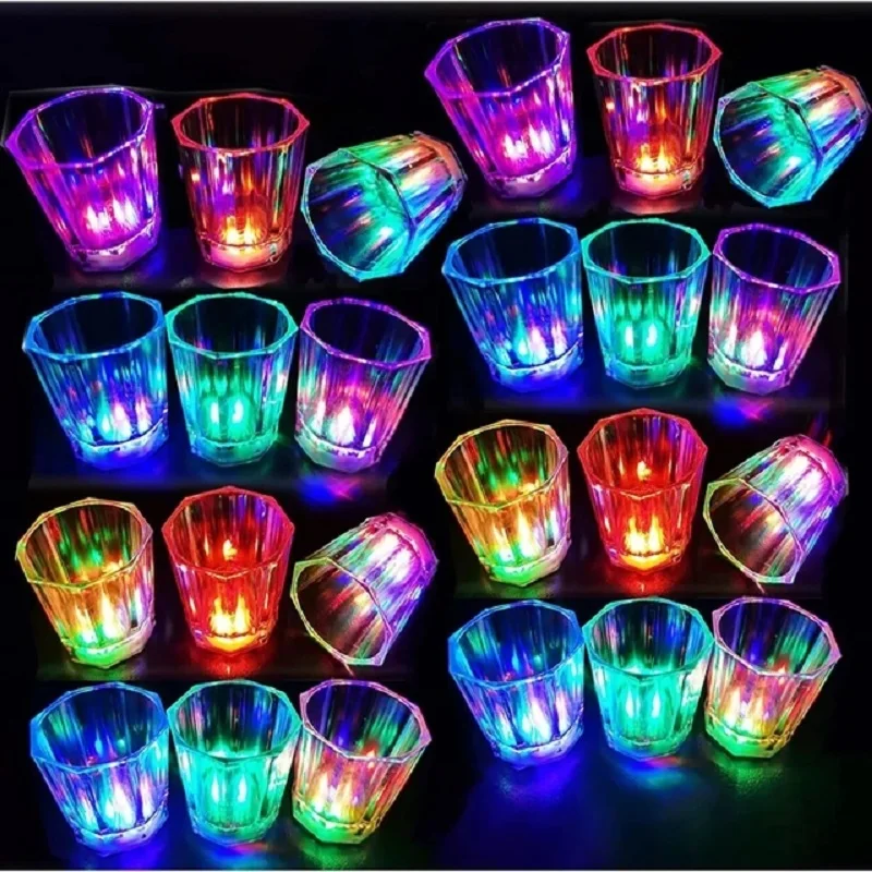 6/12/24Pcs LED Glowing Glasses Cup Light Up Shot Cup LED Flash Drinking