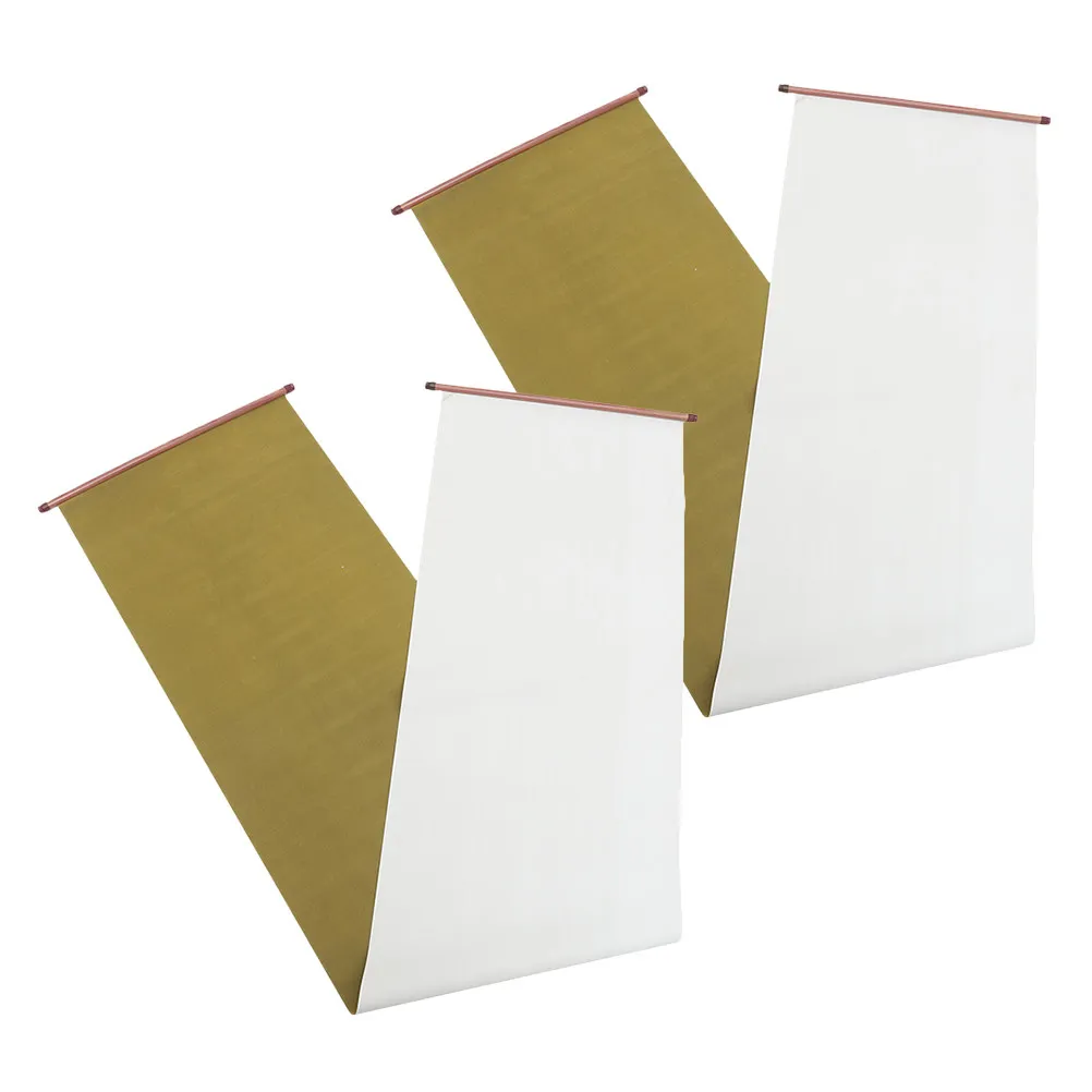 2Pcs 서예 물 쓰기 직물 재사용 가능한 모조 Xuan 종이 블랭크 연습 시트 브러시 스트로크를 위한 롤업 디자인