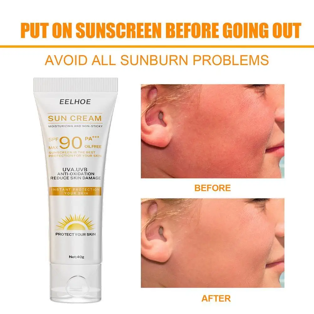 SPF90 Facial Body Sunscreen Rice Serum Whitening Sun Cream Sunblock Skin Protective Cream Anti-Aging Oil-control Moisturizing