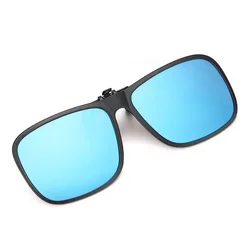 Polarized Flip - Up Clip - On Photochromic Sunglasses with UV400 Anti - Glare Lenses (Blue)