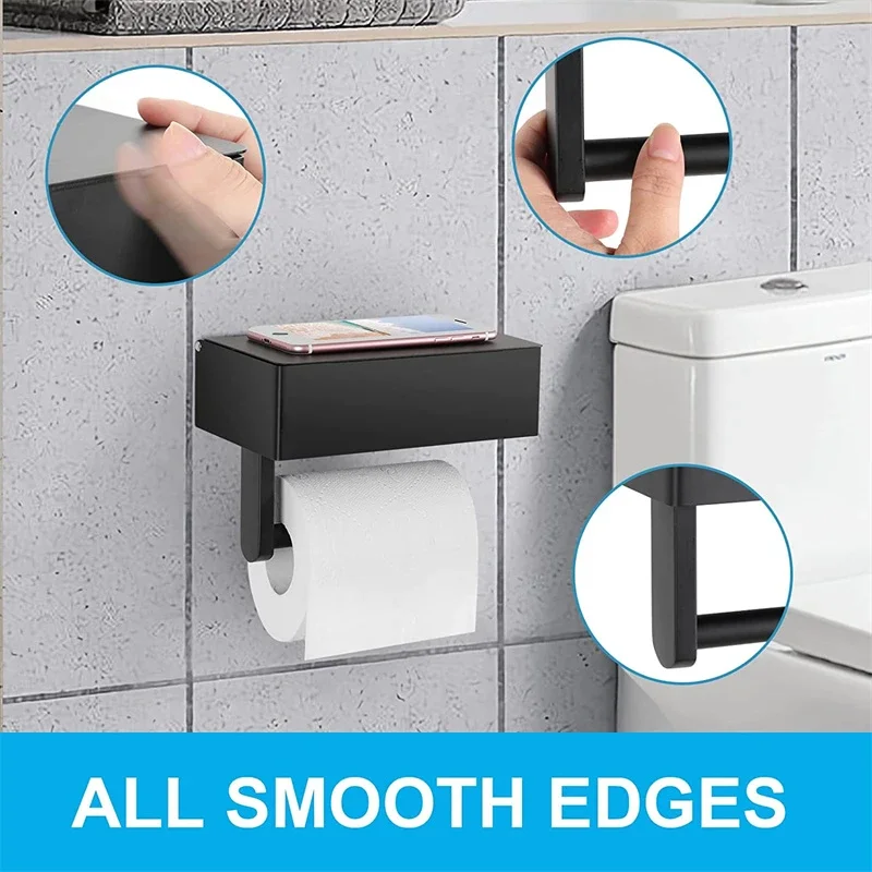 Wall Mount Toilet Paper Holder Bathroom Tissue Accessories Rack Holders Self Adhesive Punch Free Kitchen Roll Paper Accessory toilet paper rack toilet paper holder toilet roll holder tissue holder