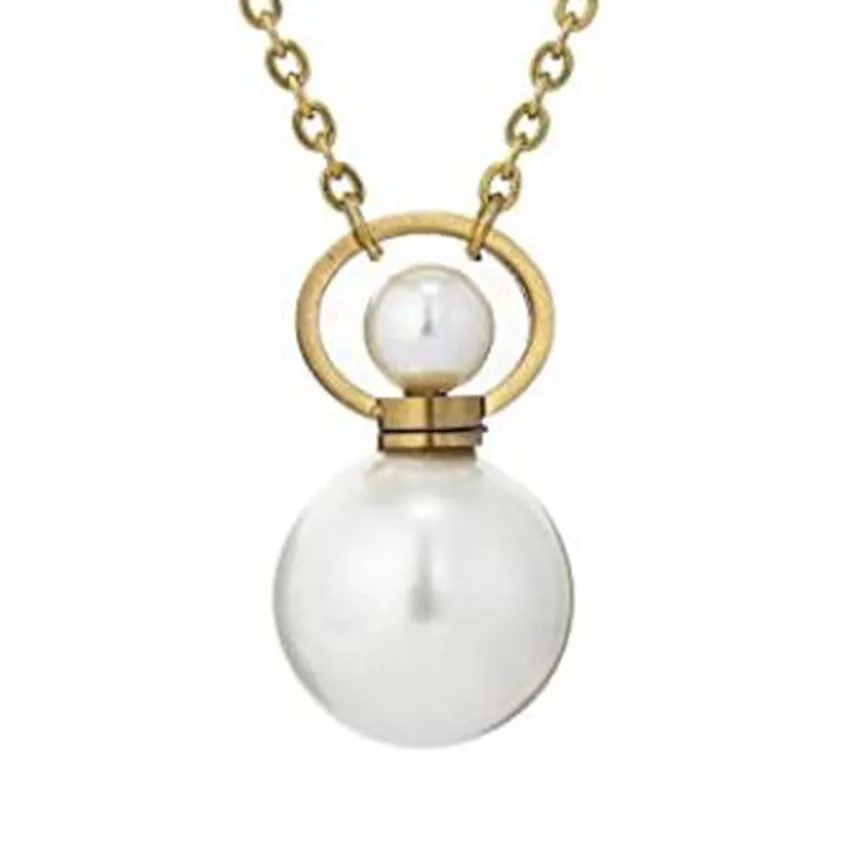 

LL Unique Elegant Style Natural Fresh Water Pearl Perfume Essential Oil Bottle Pendant Necklace Lovers Jewelry Gift
