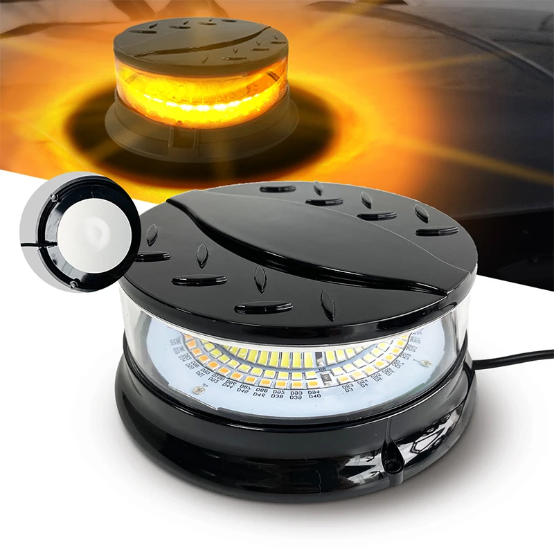 

12-24V Emergency Strobe Light Warning Beacon Rotating Light Flashing Light Police Light Magnetic Led Tractor Accessories