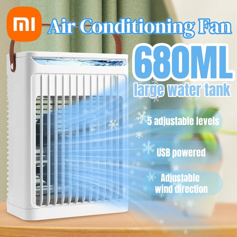 Iconic Brand Portable Air Cooling Fan with 7 Colors LED Night Light 6.8L Water Tank 5 Speeds Energy Saving for Home Office Bedroom