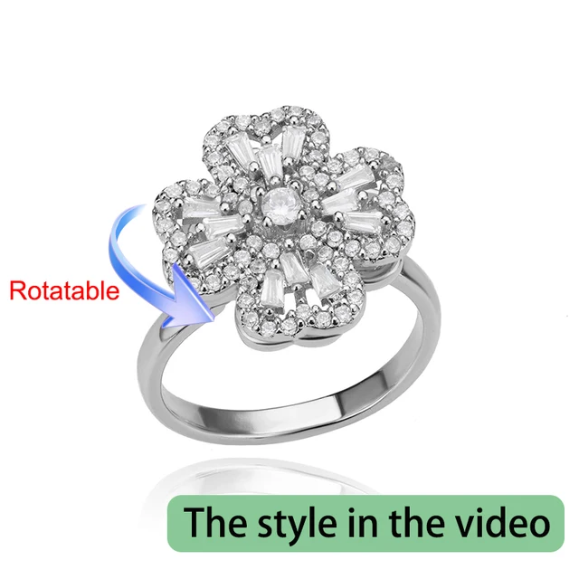 Bagues de mariage rotatives à quatre trèfles pour femmes, anneau d'anxiété Anti-Stress en acier inoxydable, bijoux esthétiques réglables