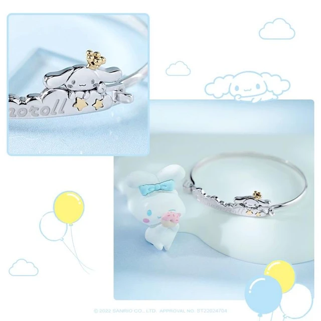 Sanrios Cinnamoroll Mymelody kawaii Anime Cartoon 925 Sterling Silver  Necklace Charm Rhinestone Couples Jewelry Gifts