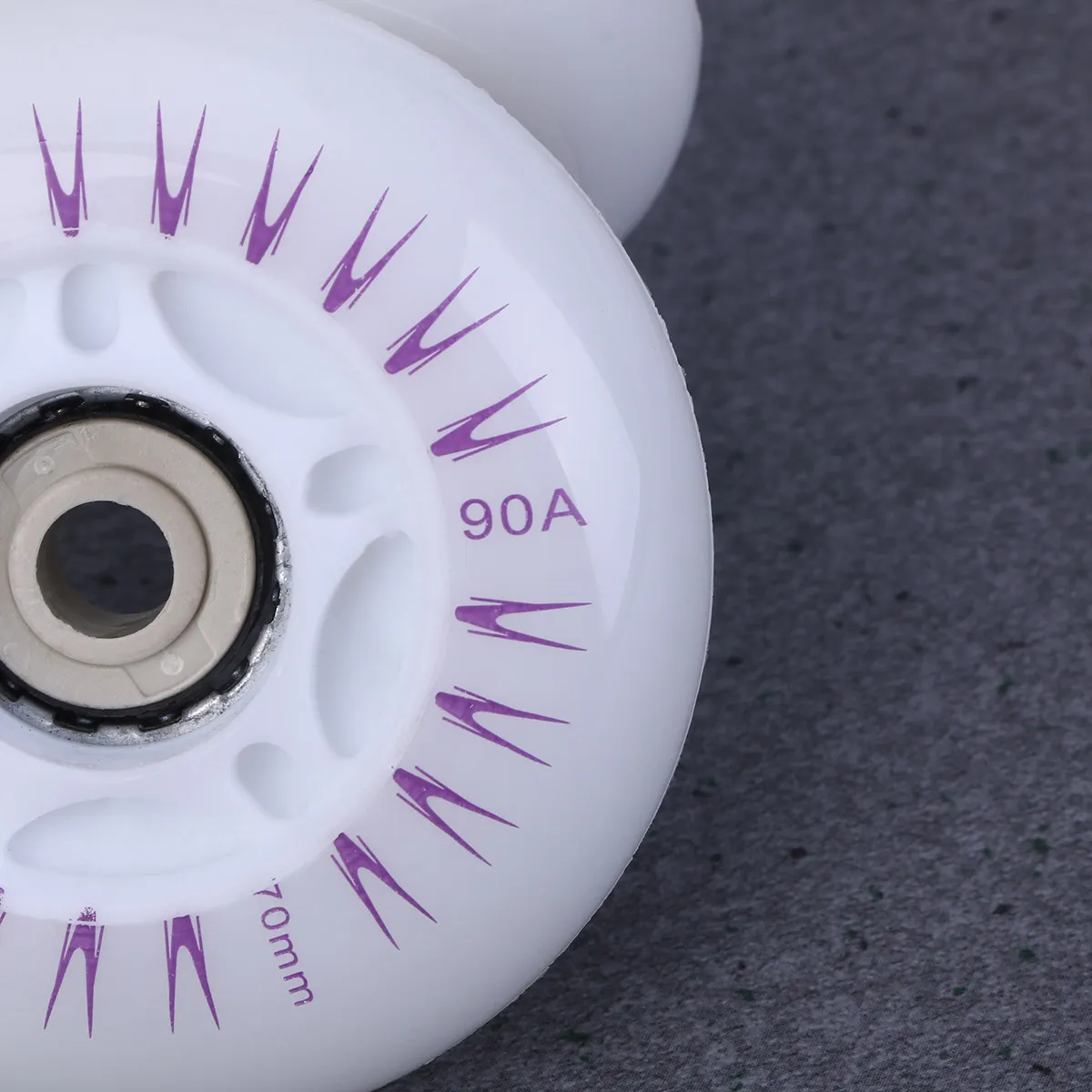 2개 70mm 90A 야광 롤러 스케이트 휠 색상 변환 플래싱 인라인 스케이트 액세서리 거친 표면 성능 강화
