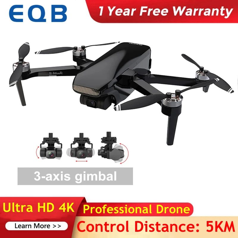 Dron Profesional con GPS y cámara HD 4K, de 3 ejes cuadricóptero, sin escobillas, 5KM, VS F11 4K