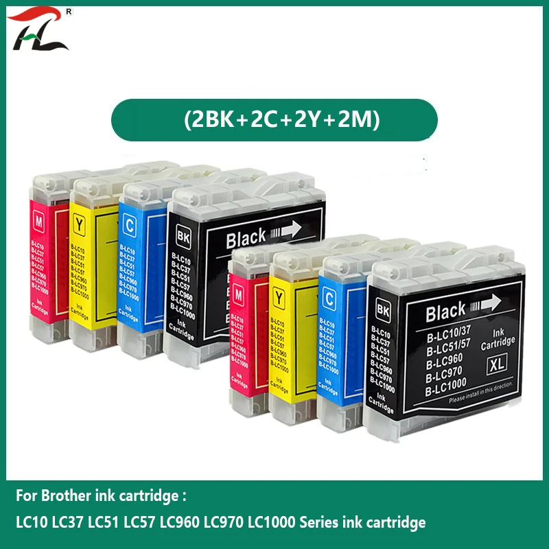 replacement ink HTL LC51 LC37 LC57 LC970 LC1000 refillable Ink cartridge for brother DCP-130C 135C 150C DCP-330C DCP-350C Printer hp cartridge Ink Cartridges