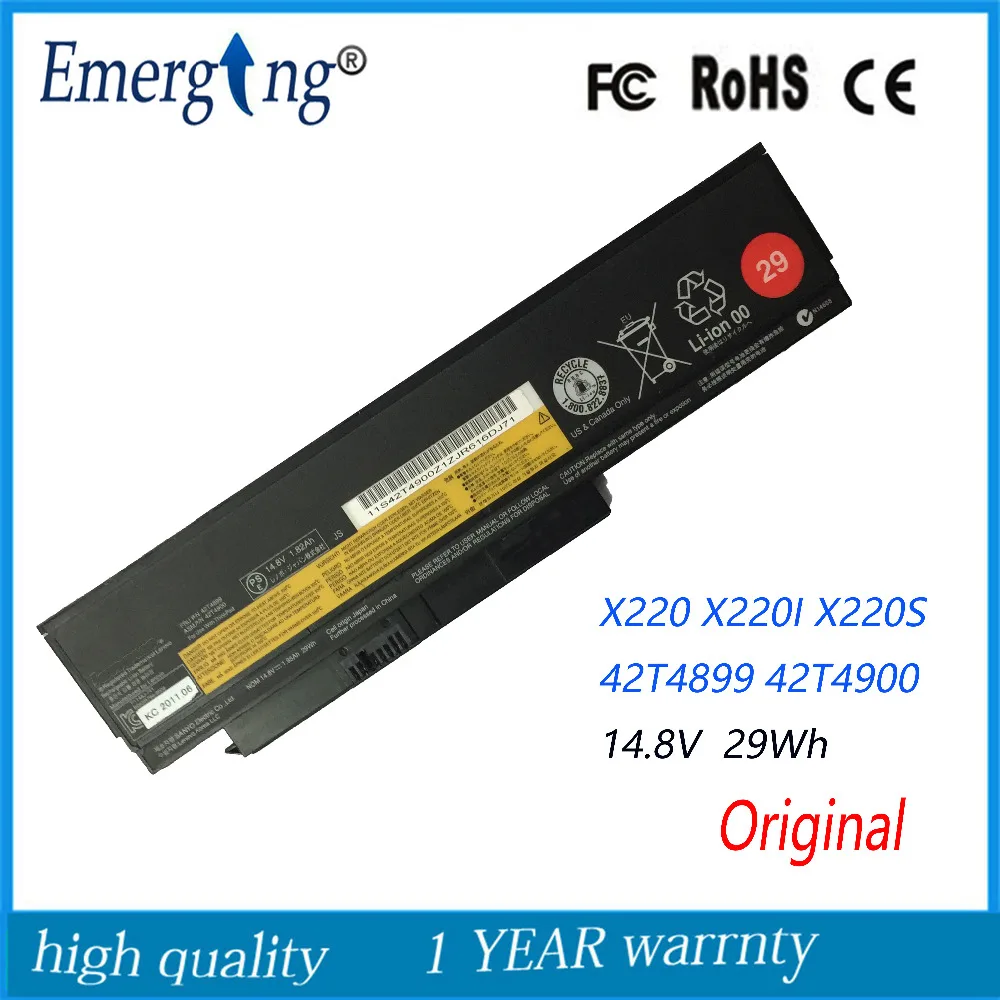 

14.8V 29WH Original New Laptop Battery for Lenovo 42T4899 42T4900 x220 X220I x220s