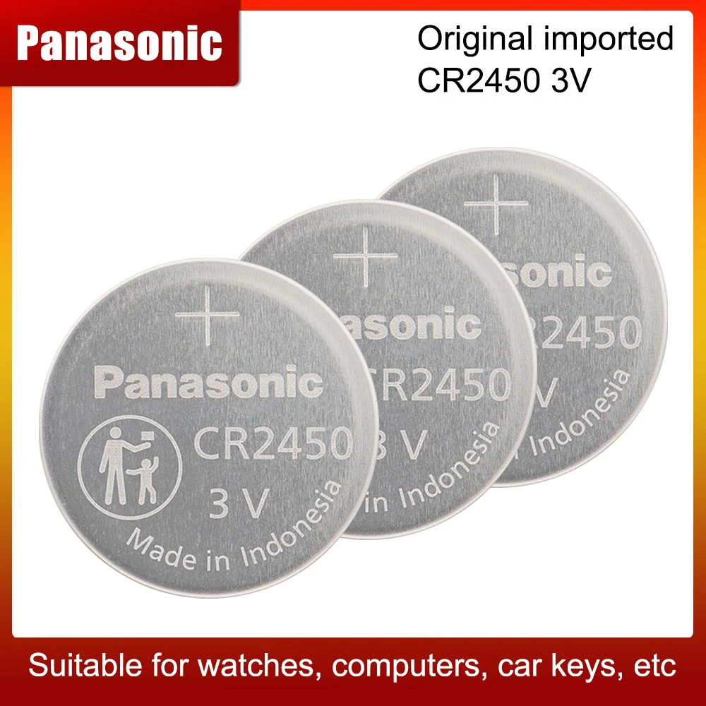 camera battery 100% Original Panasonic CR2450 CR 2450 3V Lithium Batteries DL2450 BR2450 LM2450 For Watch Car Key Remote Control Button Cell small button batteries