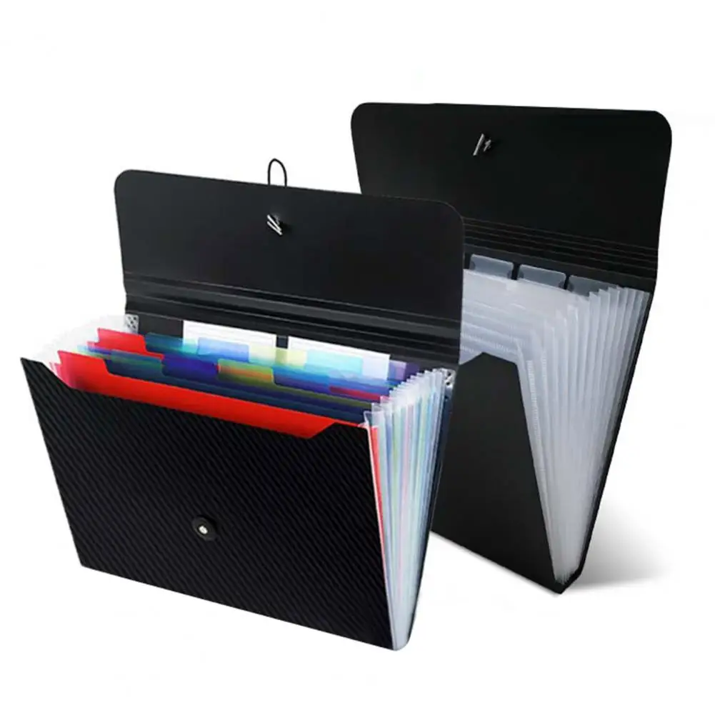 

7/13 Layers A4 File Folder Multi-compartment Storage Bag Document Box with Tag Sticker Receipt Document Organizer for Office