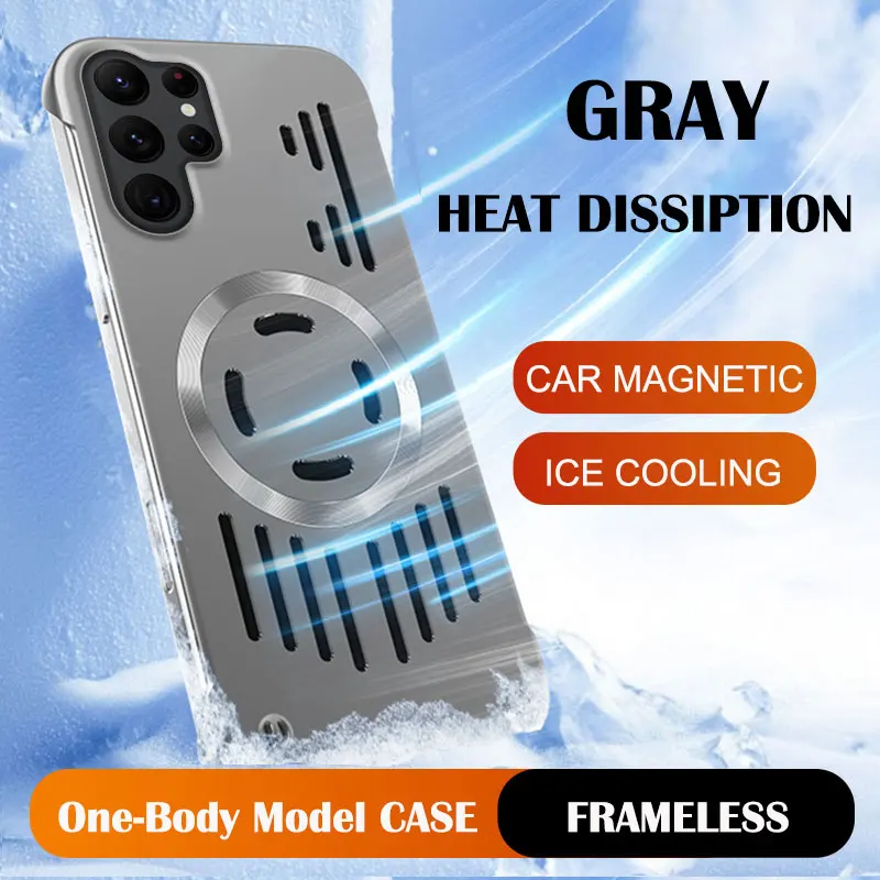 Frameless Hard Metallic Protective Case with Heat Dissipation and Magnetic Closure