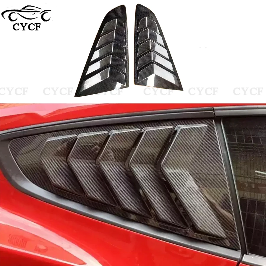 

For Ford Mustang Rambo Style High quality Carbon fiber Styling Window Louvers Car Rear Window Blinds Side Tuyere Louvers