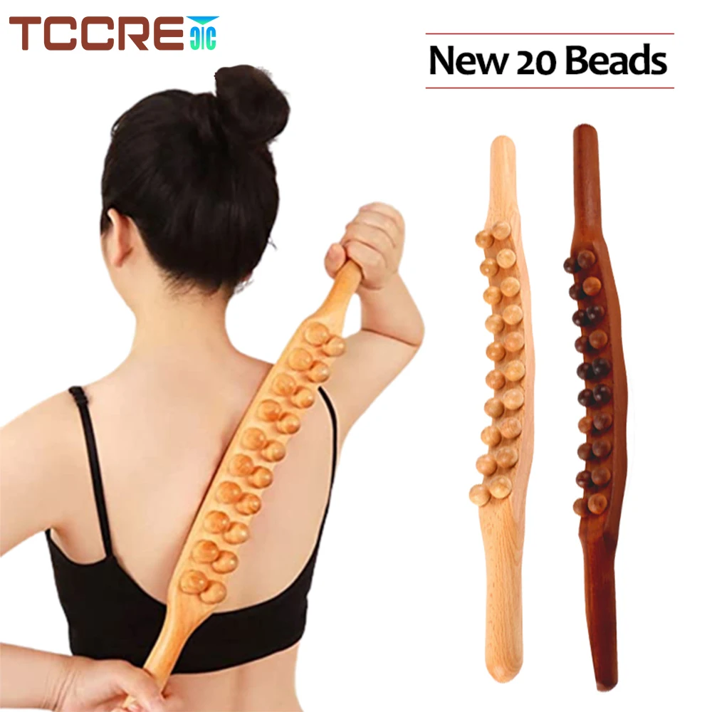 

8/10/20 Bead Massage Stick Relieve Sore Muscles Anti-Cellulite Gua Sha Scraping Massager Lymphatic Drainage Massage Relax Tool