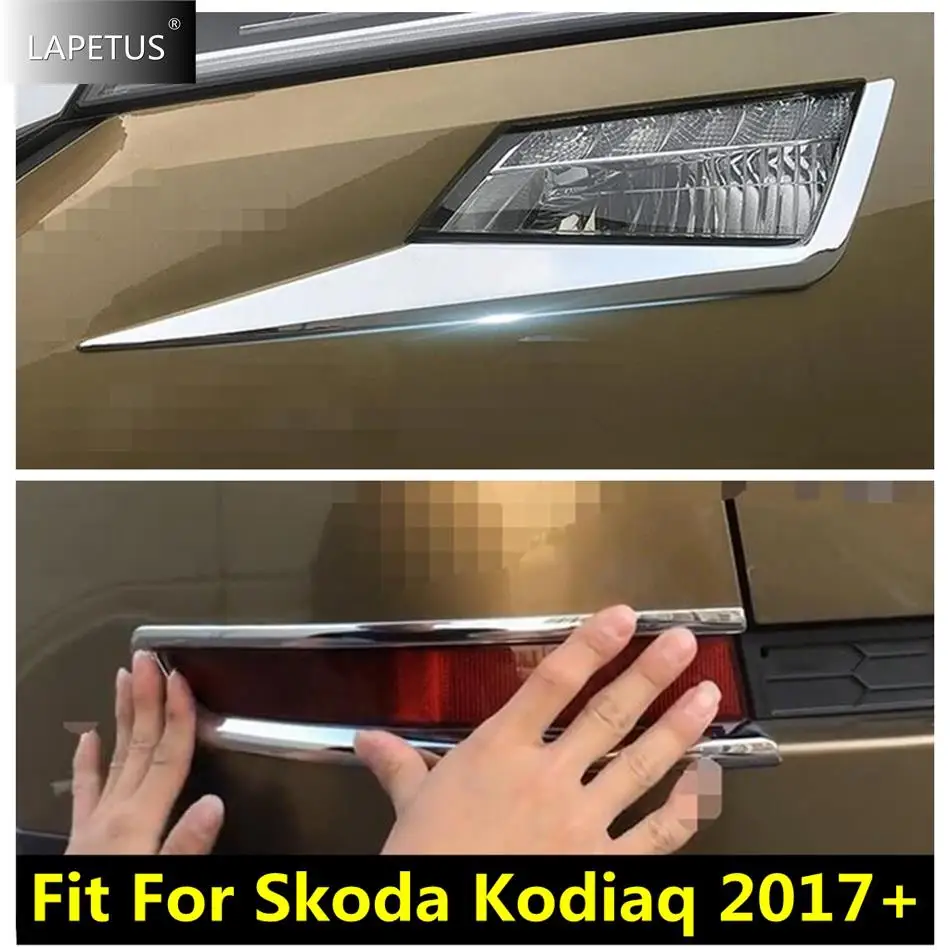 

Front Rear Fog Light Lamp Eyelid / Rear View Mirror Strip / Window Wiper Cover Trim For Skoda Kodiaq 2017 - 2020 Car Accessories