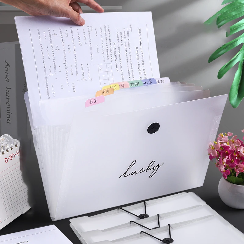 

A4 Folder Transparent Insert Waterproof Expanding File Folder Student Test Paper Storage Office Folder File Bag File Packet 1pcs