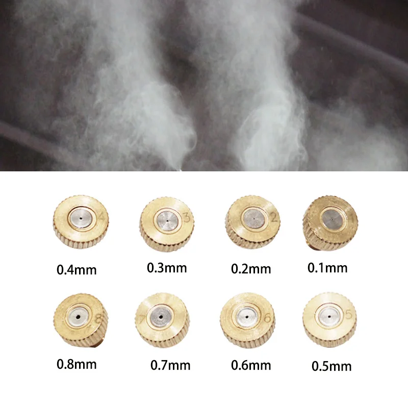 10PCS Low Pressure High Quality Brass Fog Misting Nozzles Garden Connectors Water Irrigation Sprinkler Fittings 5