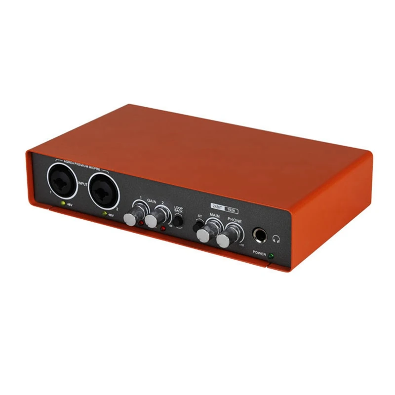 

Top Deals EM-02 Audio Interface Sound Card Electric Guitar Live Recording Professional Sound Card For Studio,Singing Sound Mixer