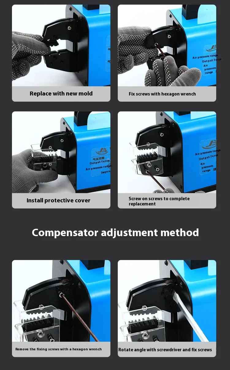 JH-16M Pneumatic Wire Crimping Tool Automatic Terminal Press Machine Customizabl