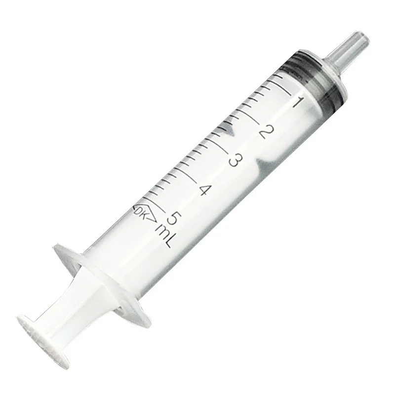 Disposable Plastic Syringe 10x Disposable Plastic 5ml Injector Syringe No Needle for Lab Nutrient Measuring Small Pet Food Feeder