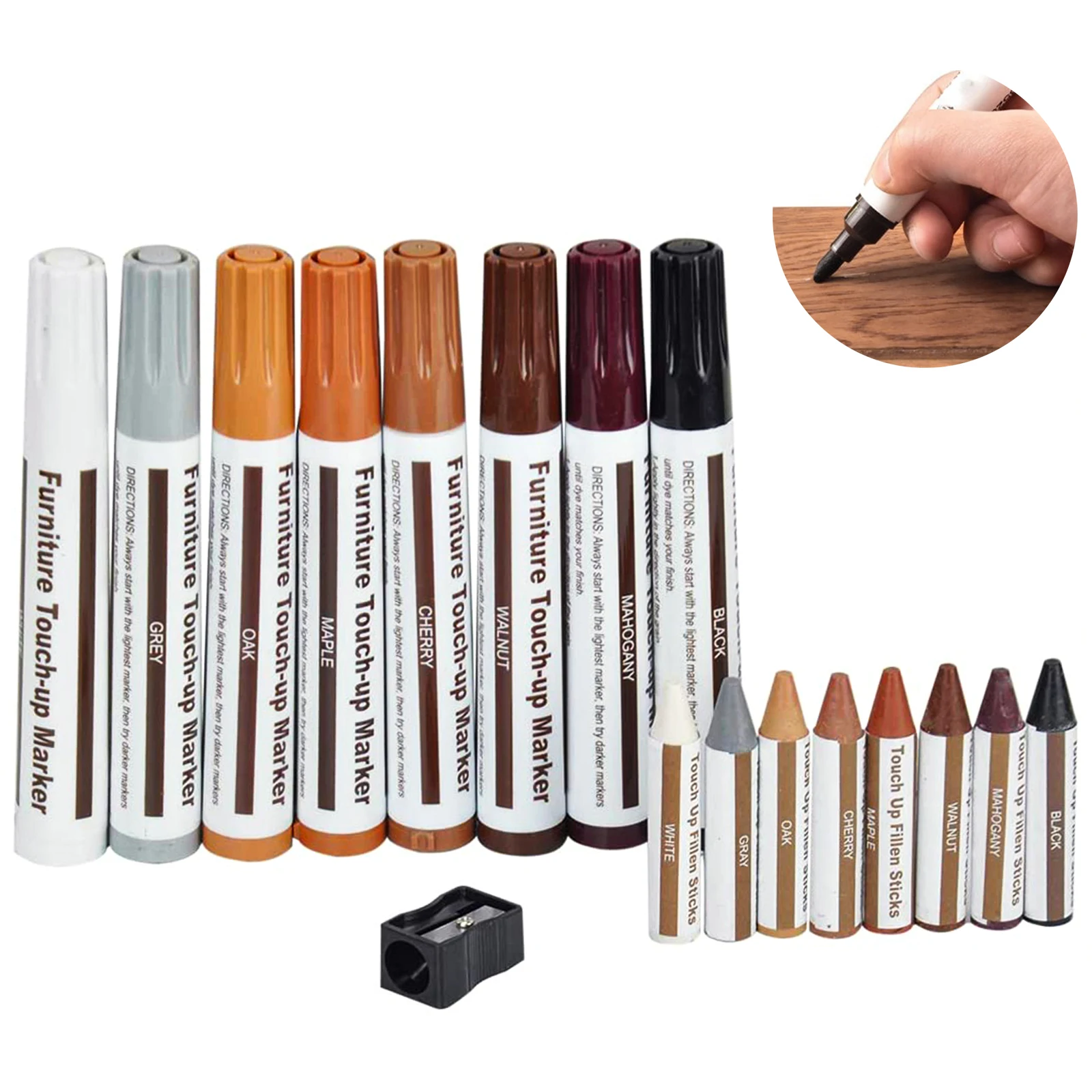 Furniture Touch Up Marker 17PCS Repair Kit Cover Wood Scratch Markers
