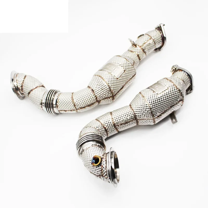 Head Section High flow Pipes branch downpipe Exhaust Pipe with catalyst For BMW 740I N54 3.0T 2011-2012