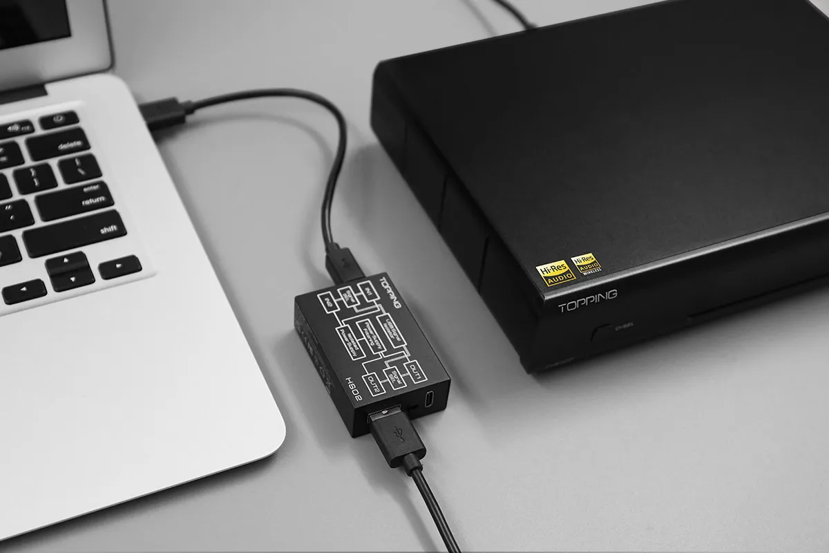 TOPPING HS02 USB 2.0 Hochleistungs-Audiosolator mit USB-B und Typ-C-Eingang, hoher Geschwindigkeit und sehr kompatibel – Detail 9