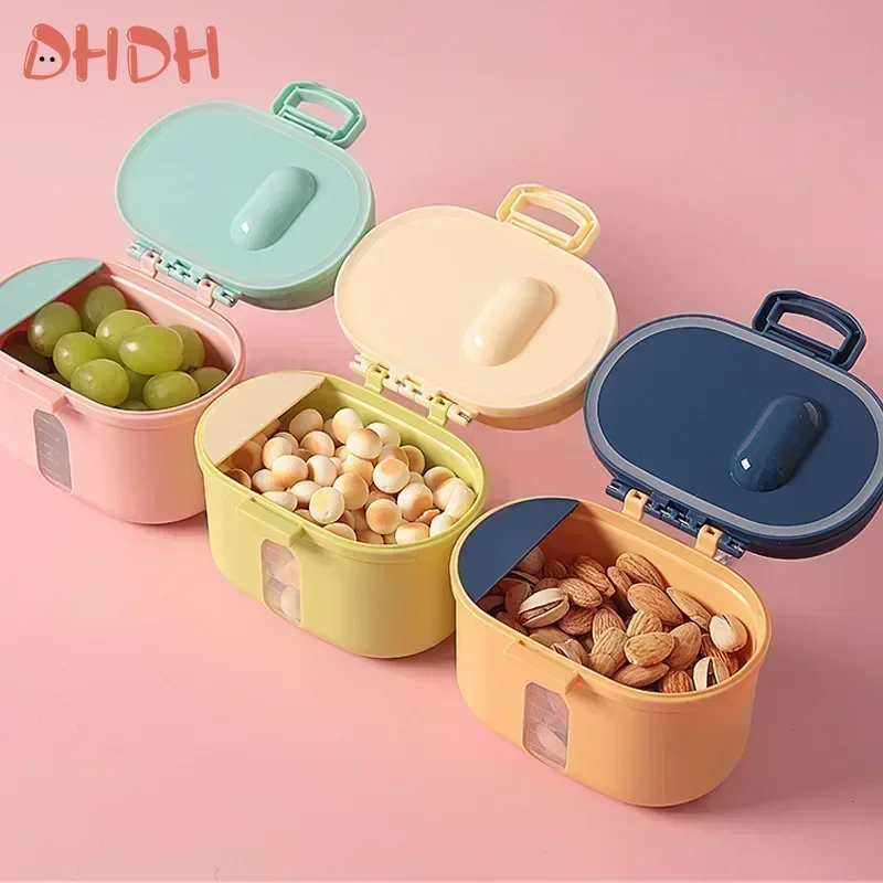 240/360ML Portable Milk Powder Box with Spoon Infant Snack Container Milk Powder Barrier Seal Baby Food Grade Storage Box