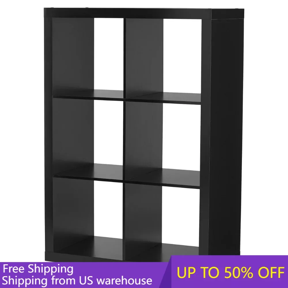

Living Room Cabinets with 6-Cube Storage Organizer withs Drawer and Door for Livings Rooms,Floor Cabinet,Solid Black