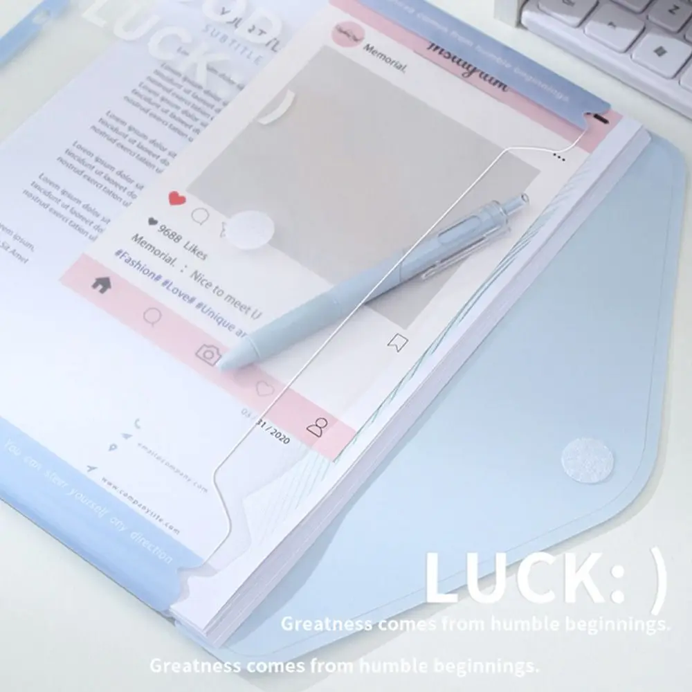 Simple Loose Leaf A4 File Folder 11-Hole Students Stationery Exam Paper Storage Bag Transparent Data Book Back To School Gift - 4