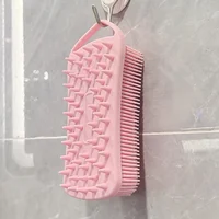 2 In 1 Silicone Shower Brush Scrubber Soft Silicone Scalp Massager Shampoo Brush Double-Sided Body Brush Foam Skin Clean Tool 1