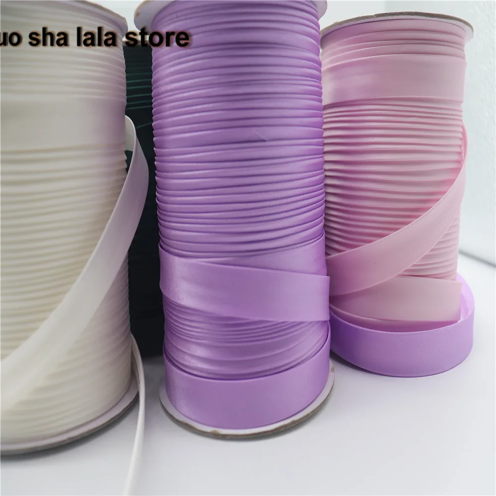 DIY 의류 재봉 및 트리밍용 새틴 바이어스 테이프, 바이어스 바인딩 단색, 90 야드 폴리에스터, 5/8 인치 (15mm)