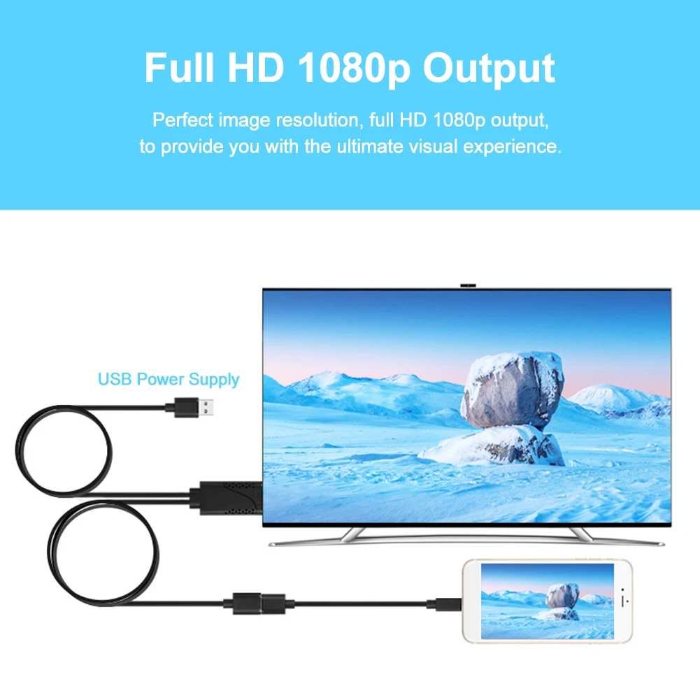 1M USB -HDMI ȣȯ  1080P HDTV TV  AV  ̺ ̾  ڵ, IOS ȵ̵  8 