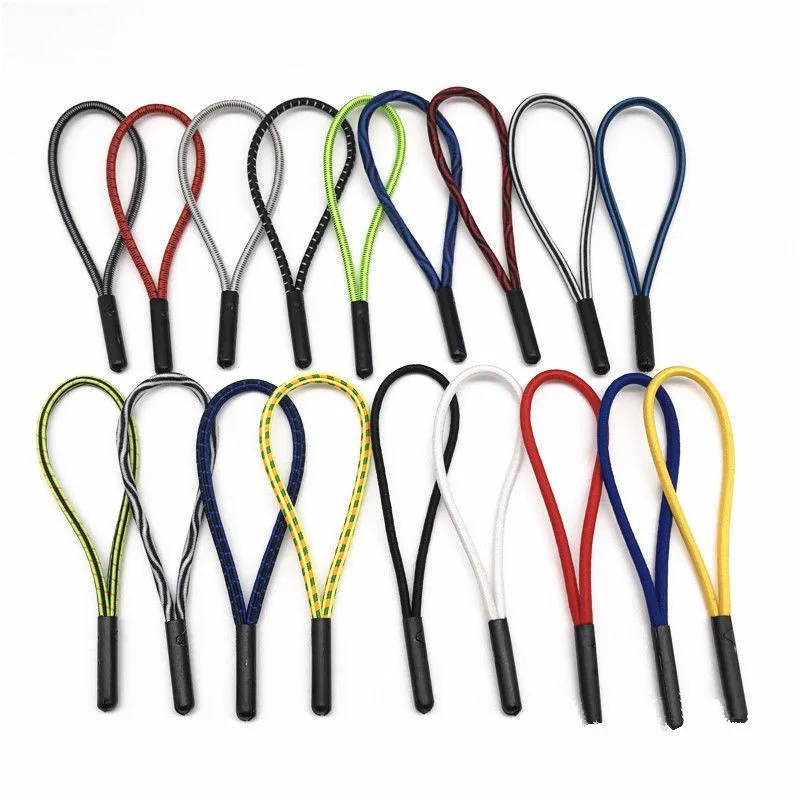 4 Pcs 17 Colors Rope Zipper Pull Cord Elastic Drawstring Detachable Bag Suitcase Backpack Accessories DIY Zipper Puller Head End
