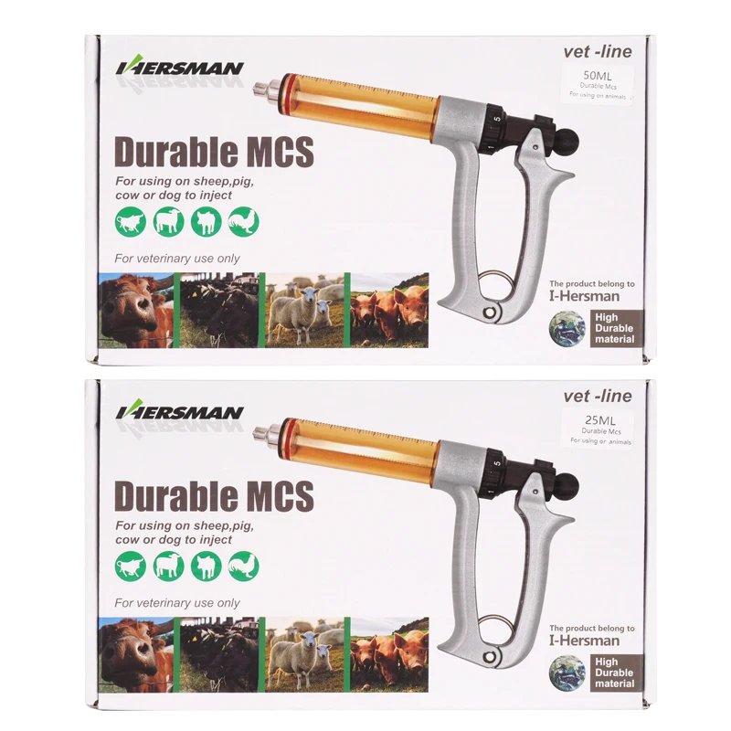 25 ml/50 ml verstellbare kontinuierliche Spritze mit Nadel-Impjektor, halbautomatische Veterinärspritze, Huhn, Kuh, Schaf, Pferd – Detail 3