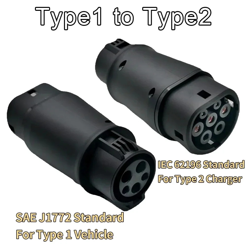 32A EV Charger Converter Charging Station IEC 62196 Type2 to J1772 Type1 and Type1 to GBT Electric Car Charging Adapter Barrel