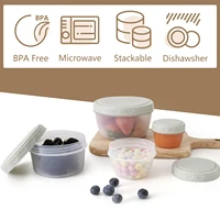 4pcs Baby Food Container, Reusable Plastic Soup Jars, Leakproof Salad Dressing Container With Lids, Freezer Storage Containers 2