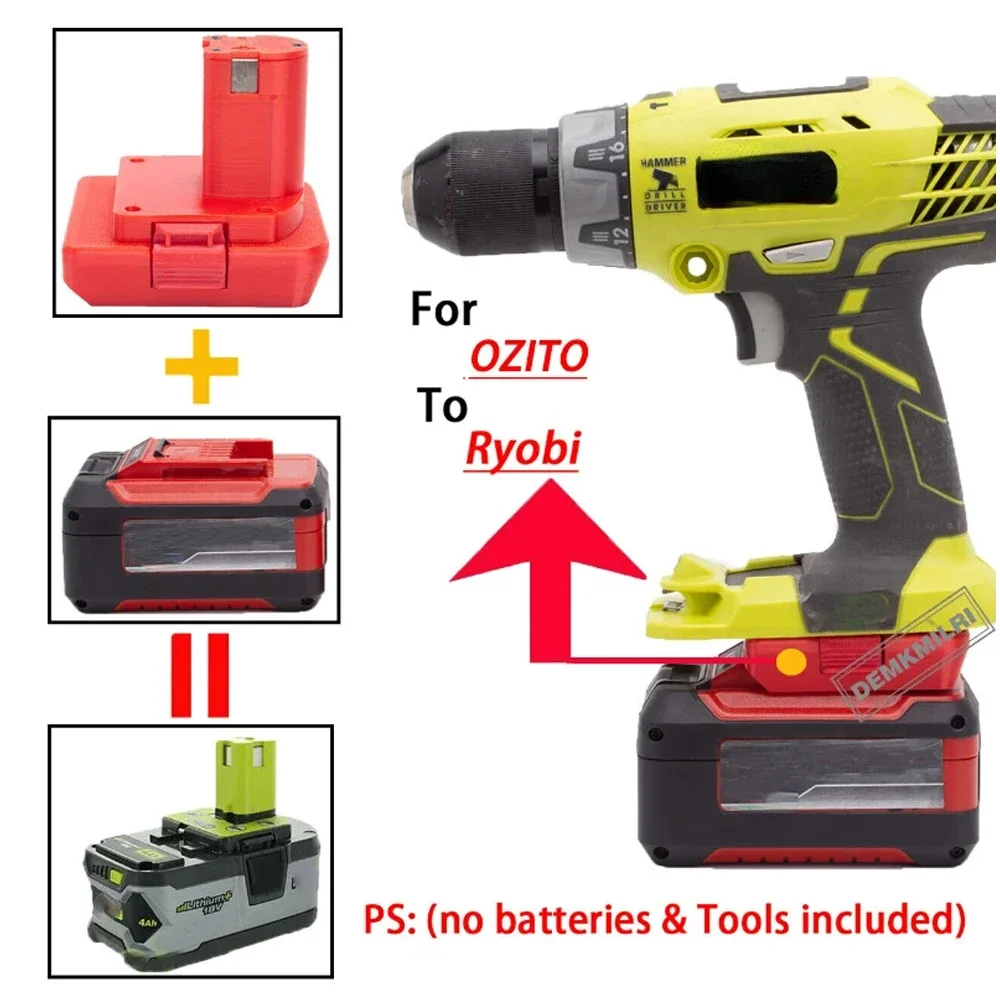 for Ozito Adapter for OZITO 18V Li-Ion Battery Converter To Ryobi ONE+ 18V Tools Adapter (Not include tools and battery)