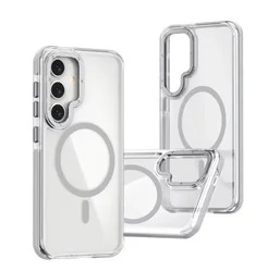 Luxury Metal Magnetic Transparent Shockproof Phone Case with MagSafe Compatibility - Galaxy S23 Plus (GRAY)