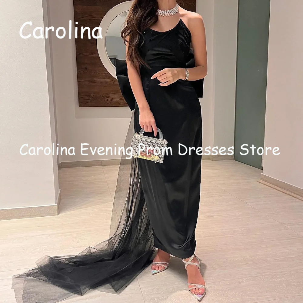 

Carolina Crepe Mermaid Strapless Ruffle Ankle Length Luxury Prom Gown Evening Formal Elegant Pretty Party Dress for Women 2023