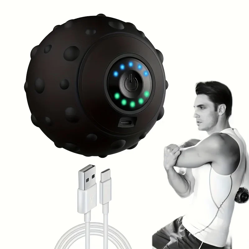 5-Speed Rechargeable Massage Ball-Relaxing Deep Tissue Massager for Muscle Recovery, Plantar Fasciitis Relief, and Foot Pain -
